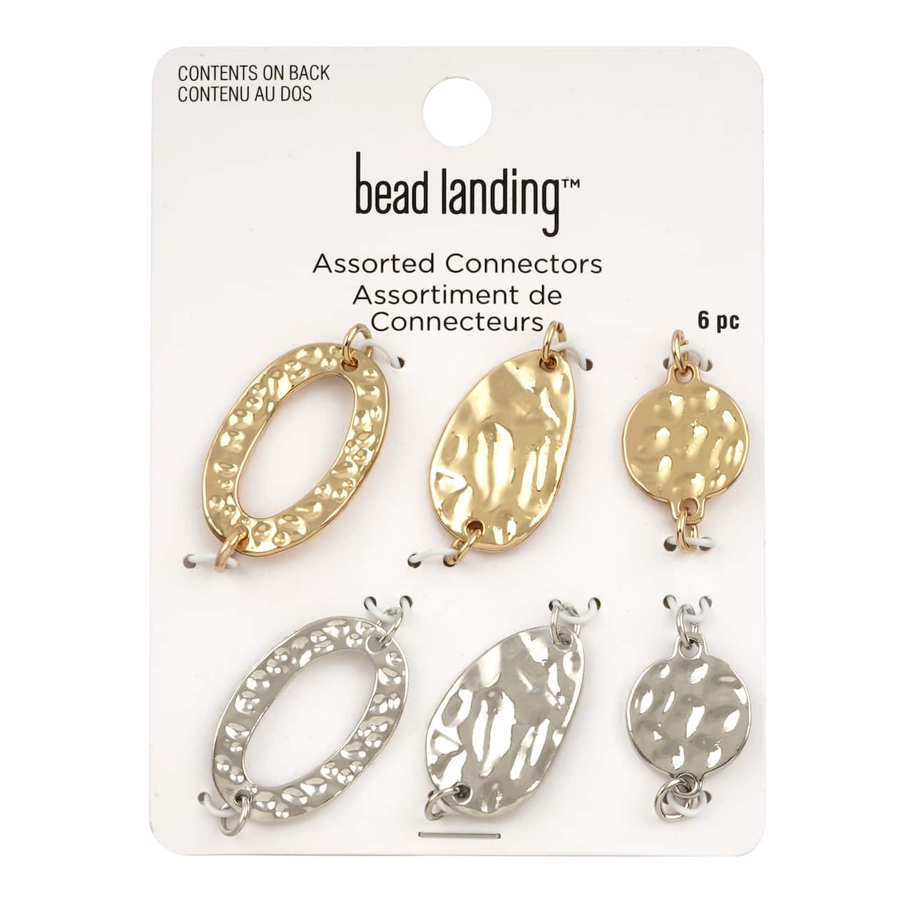 Rhodium &#x26; Gold Hammered Connectors by Bead Landing&#x2122;